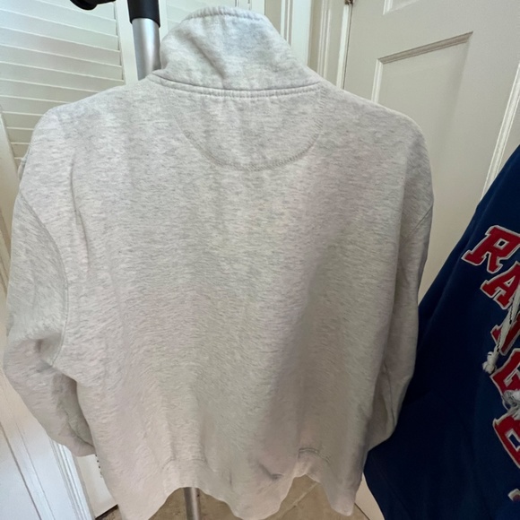 Anna Maria Island "AMI" 3/4 zip sweatshirt; light grey/cream - Picture 3 of 4